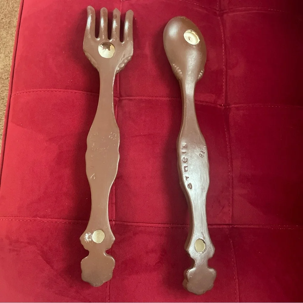 VINTAGE✨ 1974 Ceramic Fork And Spoon Wall Decor 16in‎